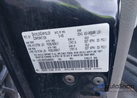 2005 Jeep Liberty Limited Edition z USA, uszkodzony, nr VIN 1J4GL58K55W689251